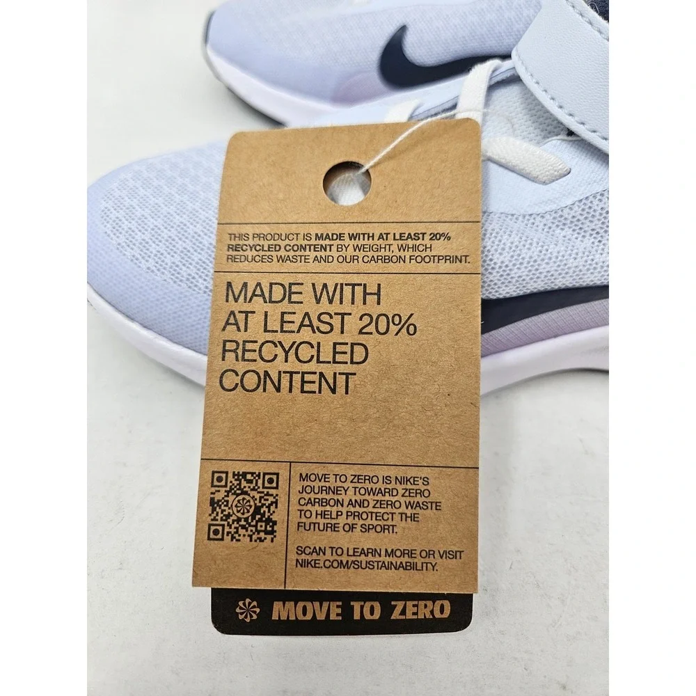 Nike Revolution 7 PSV Kids Running Shoes Size 12.5c Gray/Navy Blue/Lilac NEW!